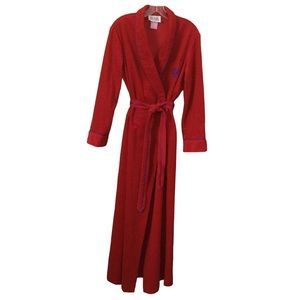 VTG Bill Blass Red Belted Wrap Robe Unisex Size Large